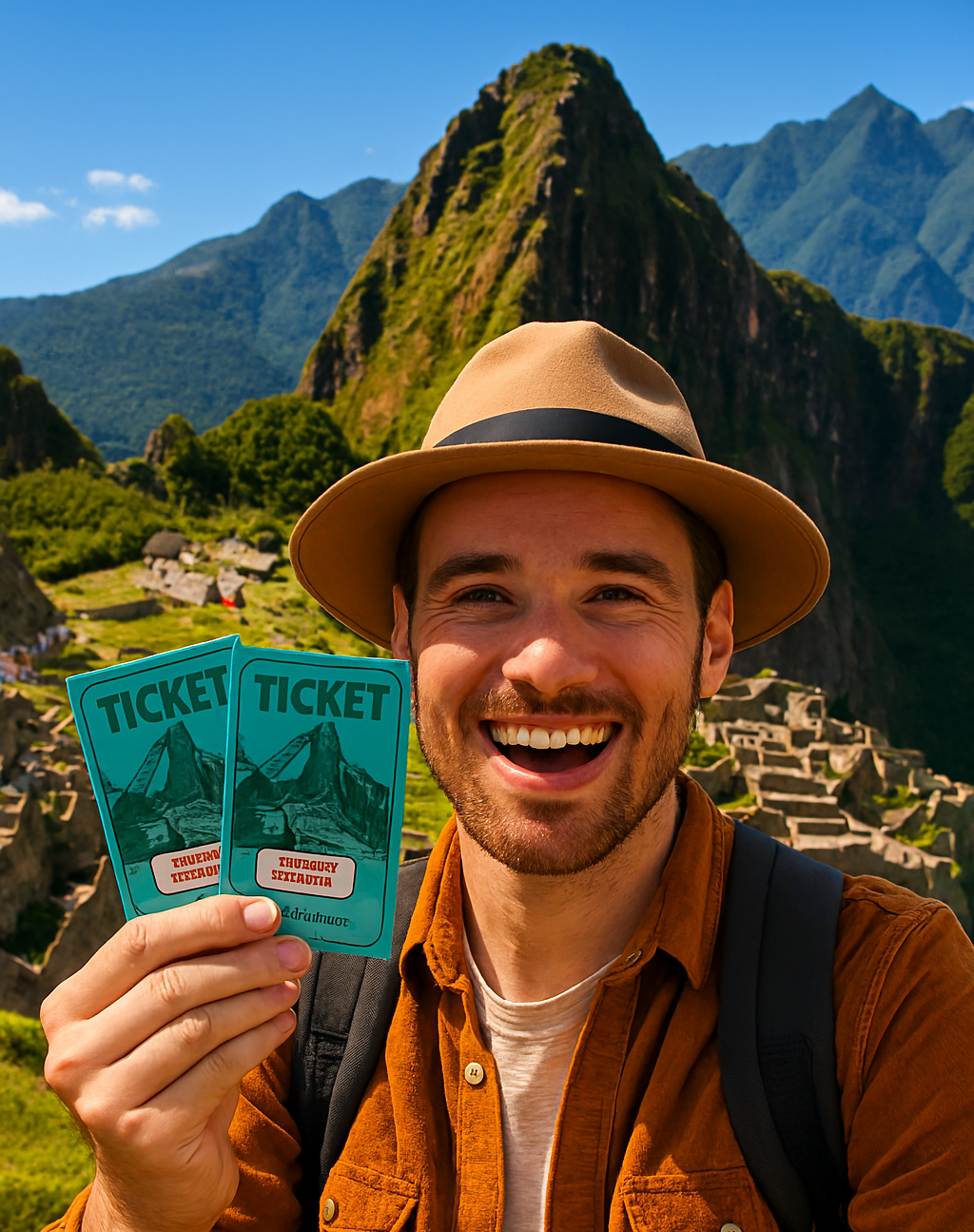 турист на Мачу-пикчу
