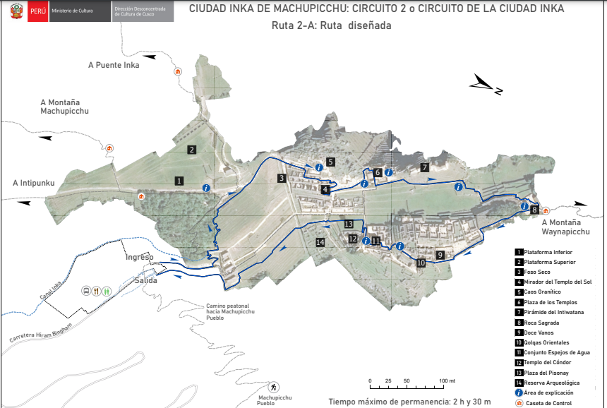 Мачу Пикчу Circuito 2 (Machupicchu Clásico) – Ruta 2-A: Ruta diseñada