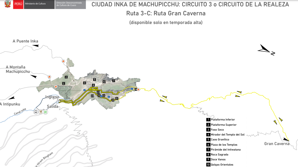 Circuito 3 (Machupicchu Realeza) – Ruta 3-C: Ruta Gran Caverna (disponible solo en Temporada Alta)