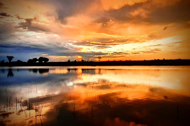 рабалка на озере в Амазонии